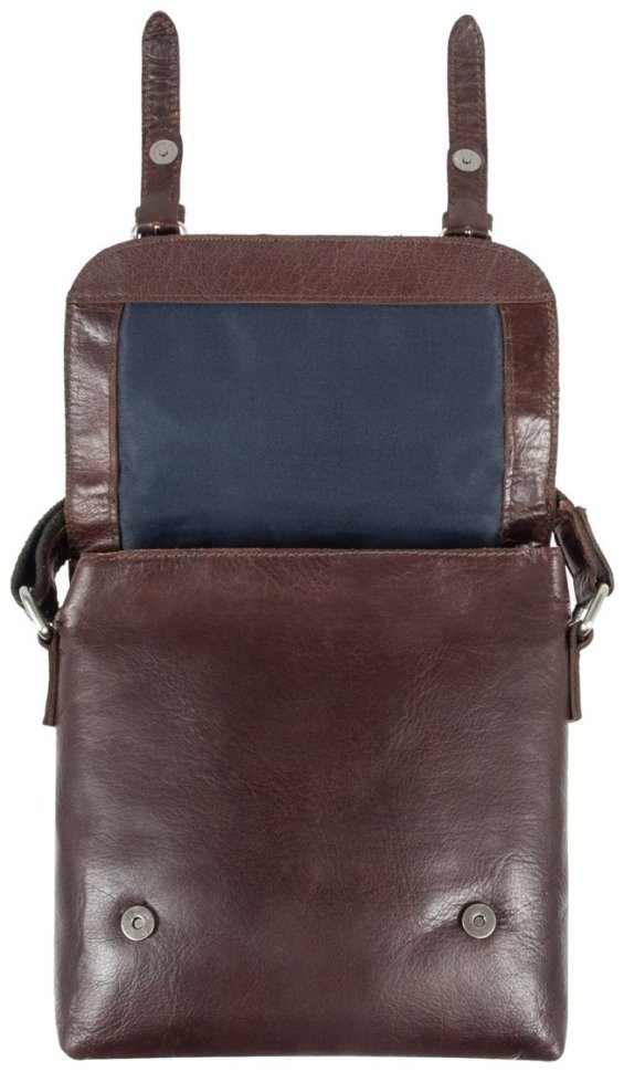 Мужская сумка планшет из натуральной кожи через плече Ashwood F84 коричневого цвета 94384 modnotak фото №7