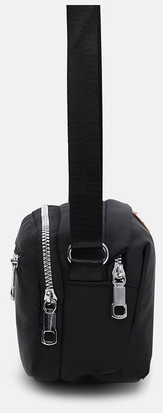 Текстильная кроссбоди сумка для женщин из прочного текстиля с рыжими вставками Monsen 104484 черного цвета фото №4 Текстильная кроссбоди сумка для женщин из прочного текстиля с рыжими вставками Monsen 104484 черного цвета modnotak фото №4