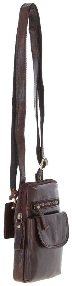 Мужская сумка через плечо из натуральной гладкой кожи Ashwood G11 коричневого цвета 94484 modnotak фото №4