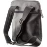 Черная стильная мужская сумка-планшет на плечо из винтажной кожи Shvigel (11177) - 3