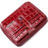 Стильний жіночий гаманець із натуральної лакової шкіри червоного кольору з тисненням під крокодила KARYA (2420970) - 1