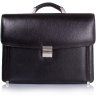 Мужской черный портфель из качественной кожи с выраженной фактурой Desisan (206-011) - 1