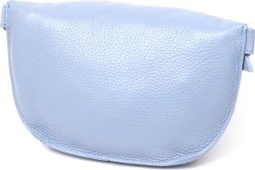 Голубая женская бананка из натуральной кожи на молнии Shvigel (16374)