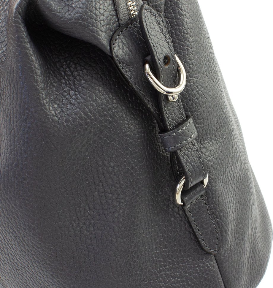 Просторная женская сумка из натуральной кожи серого цвета с ручками KARYA (21032)