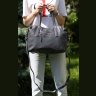 Просторная женская сумка из натуральной кожи серого цвета с ручками KARYA (21032) - 4