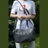 Просторная женская сумка из натуральной кожи серого цвета с ручками KARYA (21032) - 5