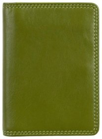 Кожаный картхолдер на кнопке с отделением для банковских карт Visconti RB111 зеленый/разноцветный 95484