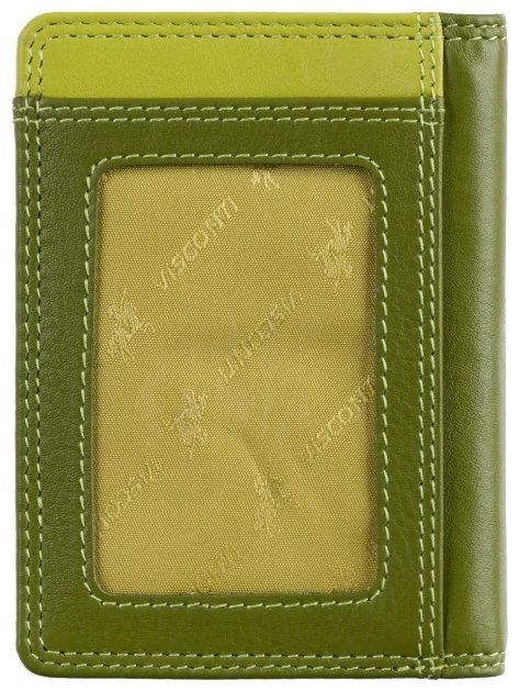 Кожаный картхолдер на кнопке с отделением для банковских карт Visconti RB111 зеленый/разноцветный 95484 modnotak фото №3