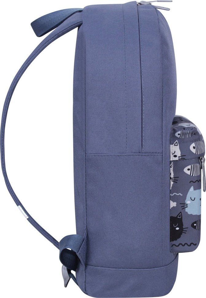 Большой рюкзак серого цвета из текстиля с принтом Bagland (55584)