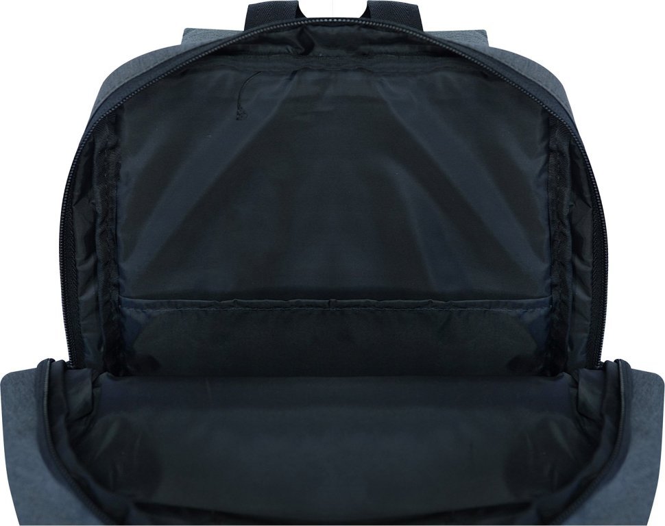 Черно-серый городской рюкзак из текстиля на змейке Bagland 55684