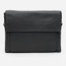 Горизонтальная мужская сумка-мессенджер из натуральной кожи черного цвета Keizer (21364) - 3