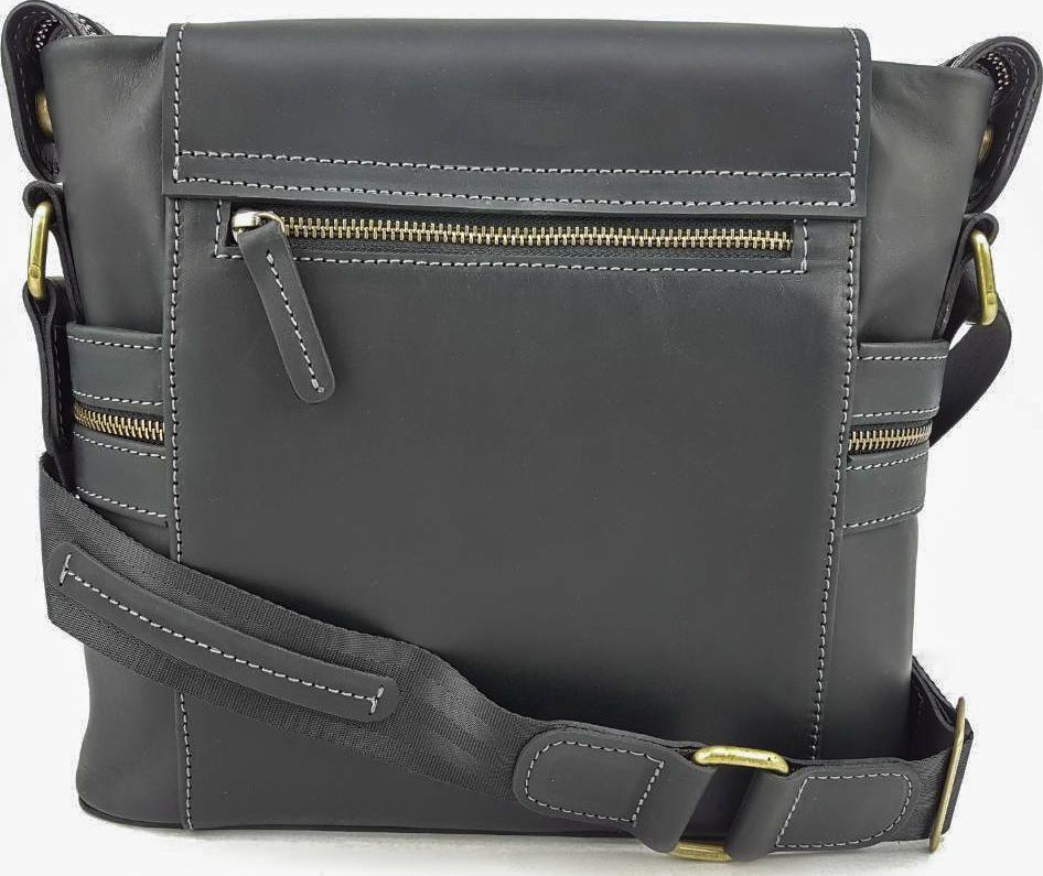 Удобная мужская сумка черного цвета через плечо VATTO (11726)