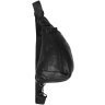 Чоловічий чорний шкіряний слінг рюкзак через плече Keizer 66284 - 1