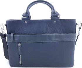 Мужская деловая сумка синего цвета из кожи Флотар VATTO (11925)
