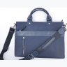Мужская деловая сумка синего цвета из кожи Флотар VATTO (11925) - 2