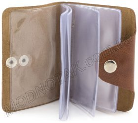 Візитниця з натуральної шкіри рудого кольору ST Leather (18854)