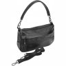 Містка горизонтальна жіноча сумка чорного кольору з натуральної шкіри з малюнком Borsa Leather (21291) - 2