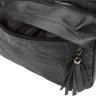 Містка горизонтальна жіноча сумка чорного кольору з натуральної шкіри з малюнком Borsa Leather (21291) - 4