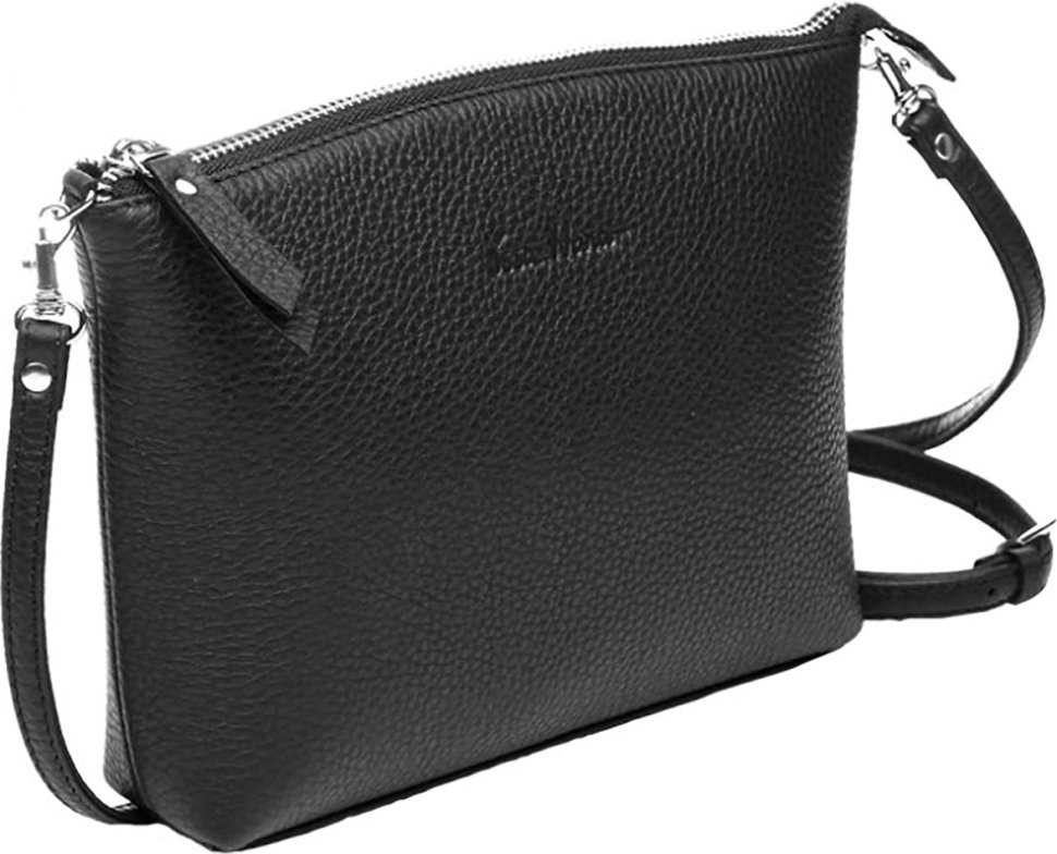 Чорна жіноча сумка-кроссбоді із натуральної шкіри класичного стилю Issa Hara Ксенія М (21140)
