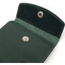 Зеленый кожаный кошелек компактного размера на кнопке Shvigel (2416619) - 5
