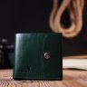 Зеленый кожаный кошелек компактного размера на кнопке Shvigel (2416619) - 6
