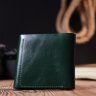 Зелений шкіряний гаманець компактного розміру на кнопці Shvigel (2416619) - 7