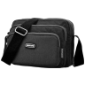Горизонтальна жіноча сумка-кроссбоді через плече із чорного текстилю Confident 77584 - 1