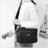 Горизонтальна жіноча сумка-кроссбоді через плече із чорного текстилю Confident 77584 - 4