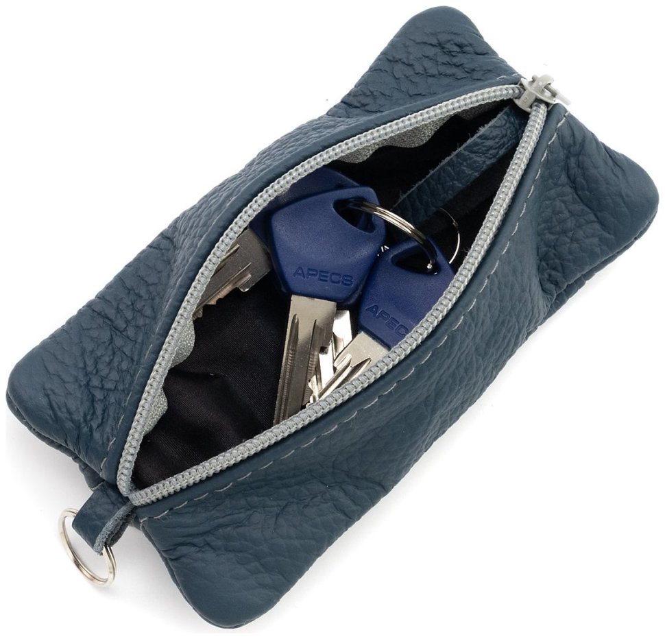 Большая кожаная ключница с двумя отделениями Leather Collection 97784 цвет синий фото №2 Большая кожаная ключница с двумя отделениями Leather Collection 97784 цвет синий modnotak фото №2