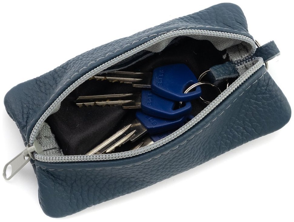 Большая кожаная ключница с двумя отделениями Leather Collection 97784 цвет синий фото №6 Большая кожаная ключница с двумя отделениями Leather Collection 97784 цвет синий modnotak фото №6
