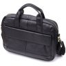 Деловой мужской портфель из фактурной кожи для ноутбука до 15" Vintage 98184 черного цвета modnotak фото - 1