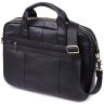 Деловой мужской портфель из фактурной кожи для ноутбука до 15" Vintage 98184 черного цвета modnotak фото - 2