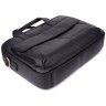 Деловой мужской портфель из фактурной кожи для ноутбука до 15" Vintage 98184 черного цвета modnotak фото - 6