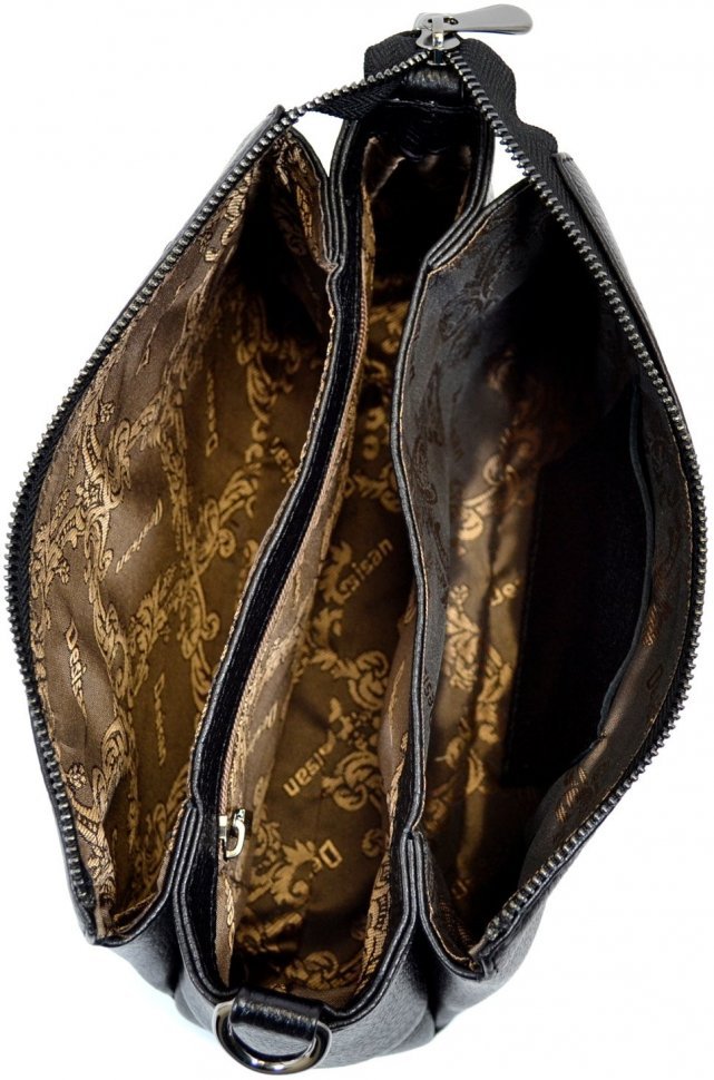 Чорна фактурна сумка з натуральної шкіри Desisan (3017-011)