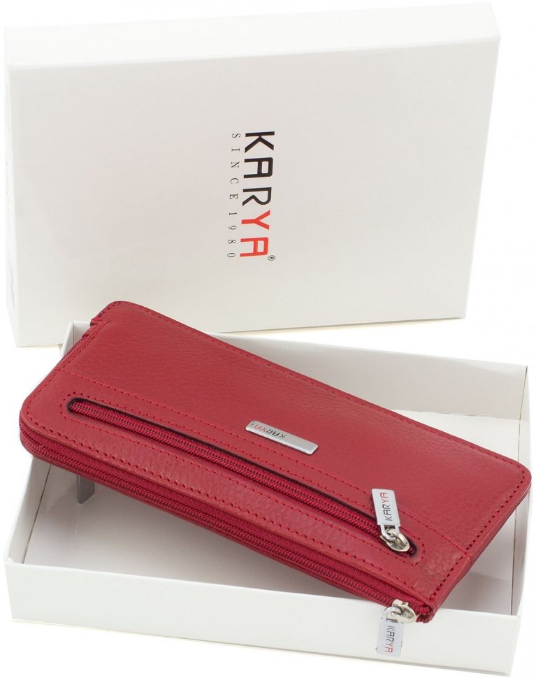 Красная ключница из качественной кожи с выраженной фактурой KARYA (394-46)