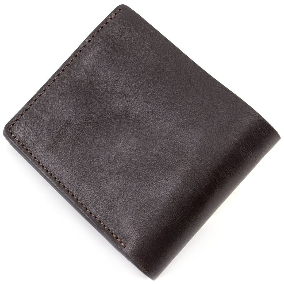 Темно-коричневый кошелек ручной работы Grande Pelle (13055)