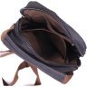 Черная мужская сумка-слинг из плотного текстиля с молниевой застежкой Vintage 2422187 - 4