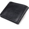 Невеликий чоловічий портмоне чорного кольору з натуральної шкіри з тисненням CANPELLINI (2421575) - 2