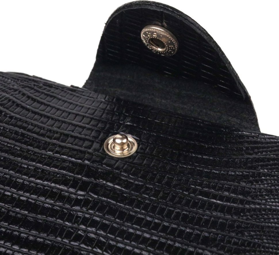 Небольшое мужское портмоне черного цвета из натуральной кожи с тиснением CANPELLINI (2421575)