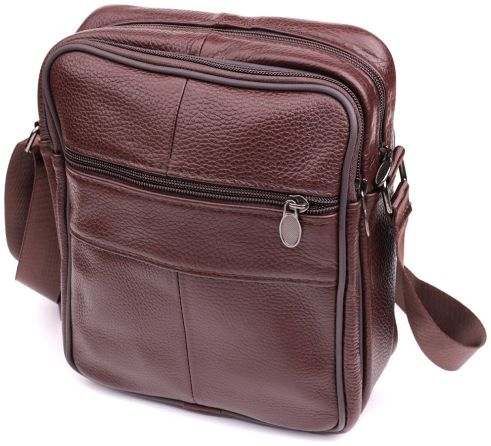 Кожаная компактная сумка для мужчин коричневого цвета Vintage 2422858 modnotak фото №2