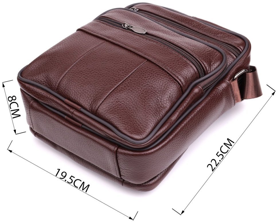 Кожаная компактная сумка для мужчин коричневого цвета Vintage 2422858 modnotak фото №3