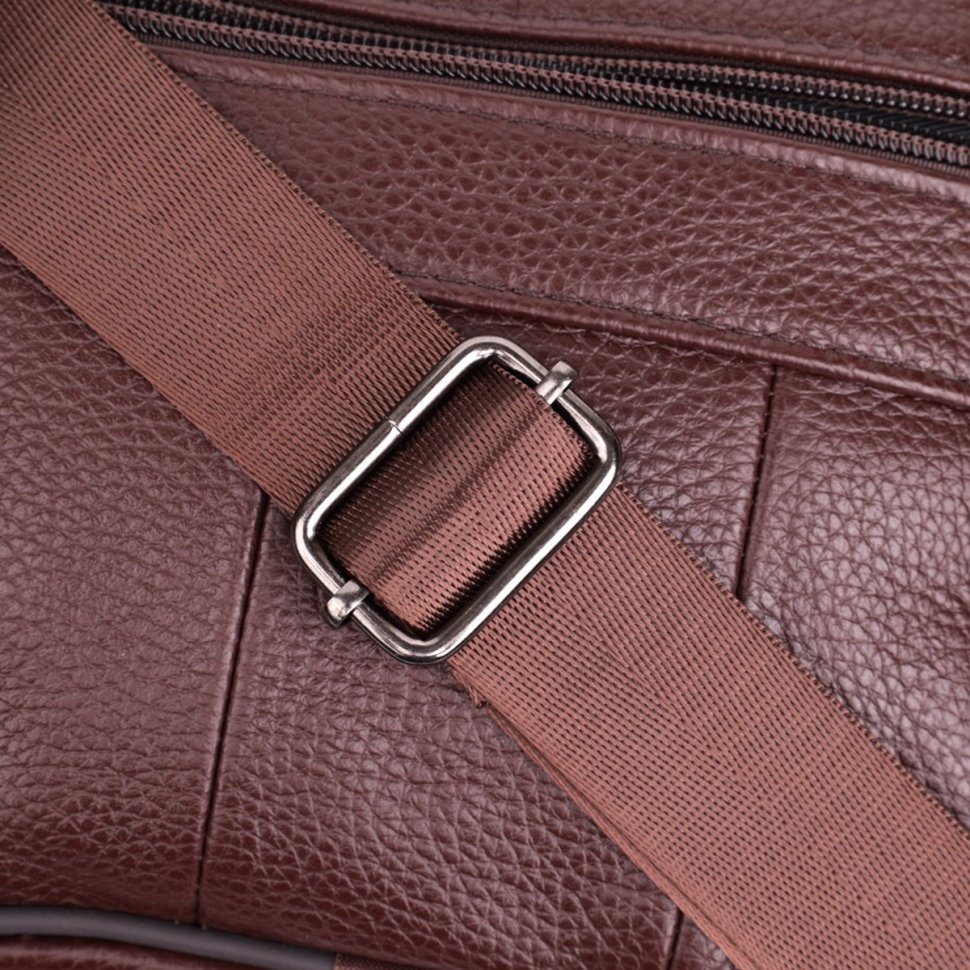 Кожаная компактная сумка для мужчин коричневого цвета Vintage 2422858 modnotak фото №8