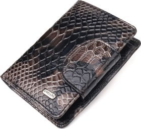 Вертикальний жіночий гаманець із натуральної шкіри з тисненням під змію CANPELLINI (2421676)