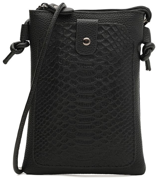 Вертикальная кожаная женская сумка через плечо с фактурой под рептилию Borsa Leather 108884 фото №1 Вертикальная кожаная женская сумка через плечо с фактурой под рептилию Borsa Leather 108884 modnotak фото №1