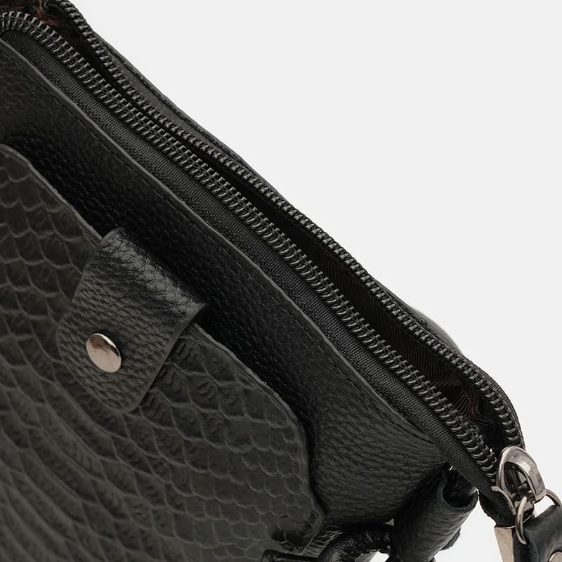 Вертикальная кожаная женская сумка через плечо с фактурой под рептилию Borsa Leather 108884 фото №5 Вертикальная кожаная женская сумка через плечо с фактурой под рептилию Borsa Leather 108884 modnotak фото №5