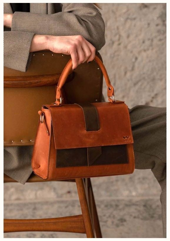Коньячно-коричнева жіноча сумка з вінтажної шкіри із клапаном BlankNote Ester 78984