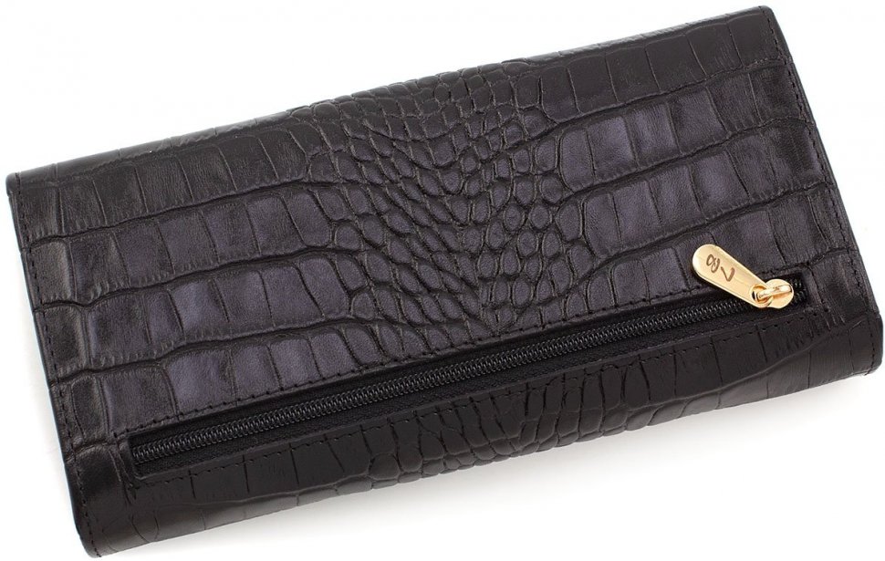 Великий жіночий гаманець з натуральної шкіри чорного кольору Tony Bellucci (12472)