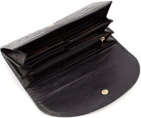 Великий жіночий гаманець з натуральної шкіри чорного кольору Tony Bellucci (12472) - 2