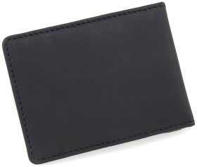 Чорний затискач з гладкої шкіри для купюр та карт Visconti 69184