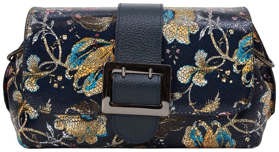 Разноцветная женская сумка-кроссбоди горизонтального типа с цветочным принтом Desisan 79984 modnotak фото №1